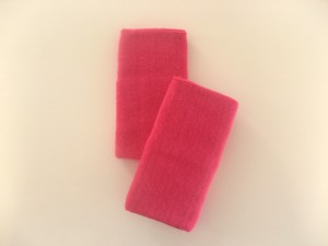 extra long 6inch terry wristband hotpink