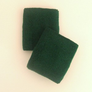 Dark green athletic terry wristband