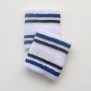 blue and black stripes  white cheap wristbands