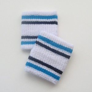 bright sky blue and black striped  cheap wristbands cotton