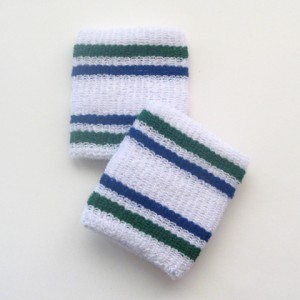 Green and blue stripes cheap wristbands cotton
