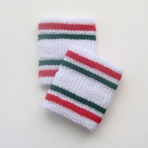 red_and_green_stripes_in_white_cheap_wristbands Red and green stripes cheap wristbands