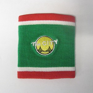customized woven / jacquard wristband green red